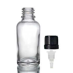 110x Prozirna Staklena Bočica s Čepom i Kapaljkom 30ml