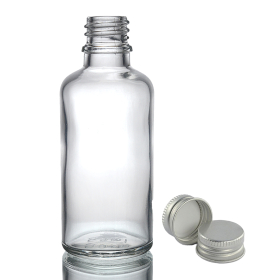 88x Prozirna Staklena Bočica s Aluminijskim Čepom 50ml