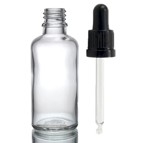 88x Prozirna Staklena Bočica s Prozirnom T/E Pipetom 50ml
