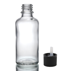 88x Prozirna Staklena Bočica sa Sigurnosnim Čepom za Djecu 50ml