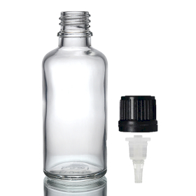 88x Prozirna Staklena Bočica s Čepom i Kapaljkom 50ml