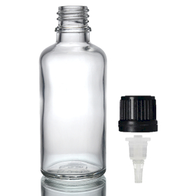 168x Prozirna Staklena Bočica s Čepom i Kapaljkom 100ml