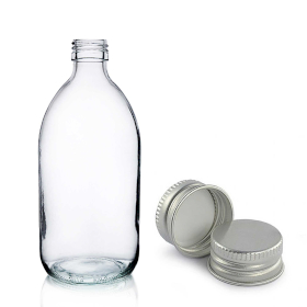 40x Farmaceutska Boca od Prozirnog Stakla s Aluminijskim Čepom 300ml