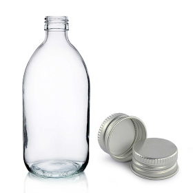 30x Farmaceutska Boca od Prozirnog Stakla s Aluminijskim Čepom 500ml
