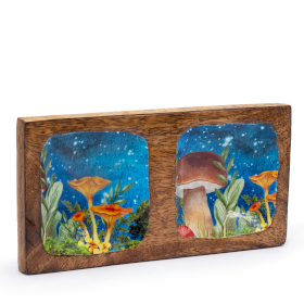 Dvostruki Pladanj za Sitnice 20x10x2,5cm - Dizajn Gljiva, Petrolej