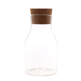 Staklena Boca s Čepom od Pluta - Prozirna - 15cm