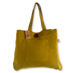 Obostrana Velika Torba od Jute i Pamuka - Mustard