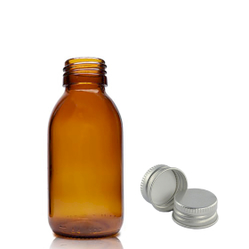70x Jantarna Staklena Farmaceutska Boca s Aluminijskim Čepom 100ml