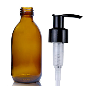 54x Jantarna Staklena Farmaceutska Boca s Pumpicom za Losion 250ml
