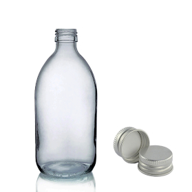 48x Dimljeno Siva Staklena Farmaceutska Boca s Aluminijskim Čepom 250ml