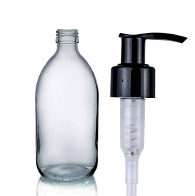48x Dimljeno Siva Staklena Farmaceutska Boca s Pumpicom za Losion 250ml