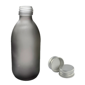 36x Matirano Siva Staklena Farmaceutska Boca s Aluminijskim Čepom 300ml