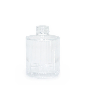 6x Okrugla Rebrasta Boca za Difuzor s Drvenim Štapićima (28mm Grlo) 150ml - Prozirna