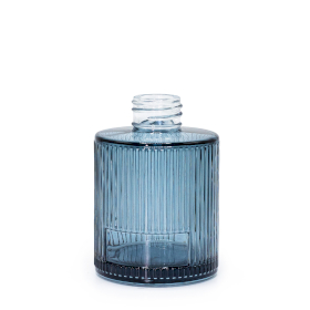 6x Okrugla Rebrasta Boca za Difuzor s Drvenim Štapićima (28mm Grlo) 150ml - Smoky Blue