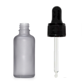 160x Mat Siva Staklena Bočica s Crnom Pipetom 10ml