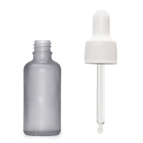 160x Mat Siva Staklena Bočica s Bijelom Pipetom 10ml