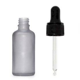 330x Mat Siva Staklena Bočica s Crnom Pipetom 30ml