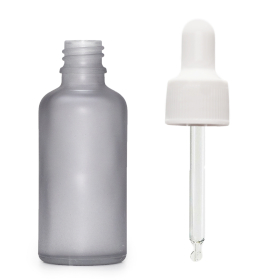 264x Mat Siva Staklena Bočica s Bijelom Pipetom 50ml