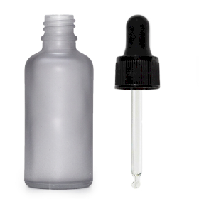 168x Mat Siva Staklena Bočica s Crnom Pipetom 100ml