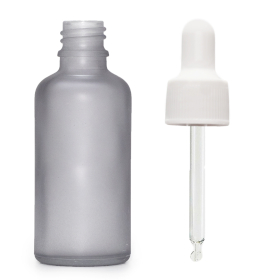 168x Mat Siva Staklena Bočica s Bijelom Pipetom 100ml