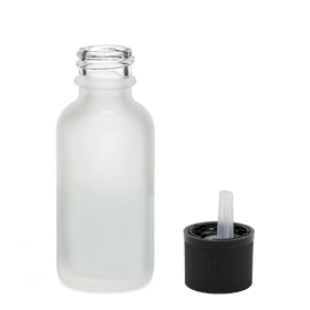 264x Mat Bijela Staklena Bočica sa Sigurnosnim Čepom s Kapaljkom za Djecu 50ml
