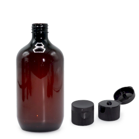 10x Jantarna Plastična Boston Boca 500ml boje s Poklopcem na Preklop 28mm