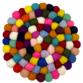 Okrugli Podmetač od Filcanih Kuglica - 20cm - Višebojni