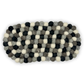 Ovalna Središnja Podloga od Filca - 38x18cm - Raznolike Nijanse Sive