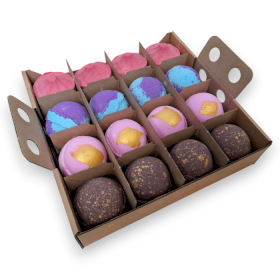 16x Jumbo Set Bombica za Kupanje – 4 od svake vrste: Dubai, Amethyst, Razzle, Charlotte