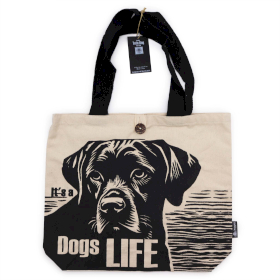 Ikonična Basic Platnena Vrećica - It\'s a Dogs Life - Bijela 10oz