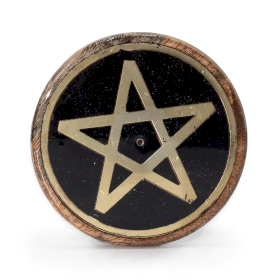 10x Držač za Mirisni Štapić - Zlatna i Crna na Drvu Manga - Pentagram