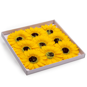 9x Cvijet od Sapuna za Rukotvorine - Jumbo Suncokreti - (14 cm)