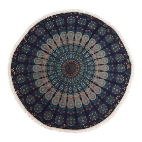 Mala Mandala Okrugla Dekoracija (130cm) – Paunove Plave