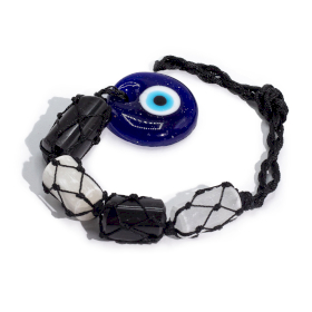 Viseći Ukras s Kamenjem – Crni Turmalin, Selenit i Zlo Oko