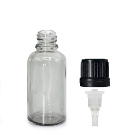 330x Staklena Bočica s Kapaljkom u Dimnoj Sivoj Boji, 30ml - s čepom