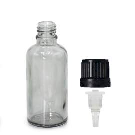 264x Staklena Bočica s Kapaljkom u Dimnoj Sivoj Boji, 50ml - s čepom