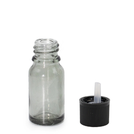 160x Staklena Bočica s Kapaljkom u Dimnoj Sivoj Boji, 10ml, sa sigurnosnim čepom