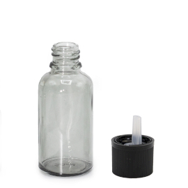 330x Staklena Bočica s Kapaljkom u Dimnoj Sivoj Boji, 30ml, sa sigurnosnim čepom