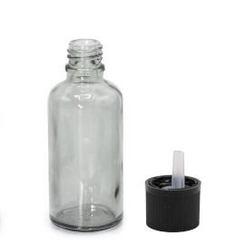 264x Staklena Bočica s Kapaljkom u Dimnoj Sivoj Boji, 50ml, sa sigurnosnim čepom