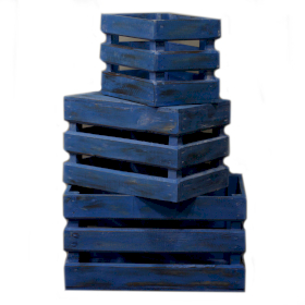 Set od 3 Kutije za Pohranu/Izlog - Vintage Plava