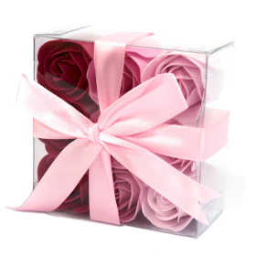 3x Kutija s 9 Ruža Sapuna - Ružičasta