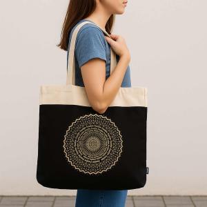 Velika Tote Torba (38x15x43 cm) Čokolada Stonewash 14oz – Mandala Slobode